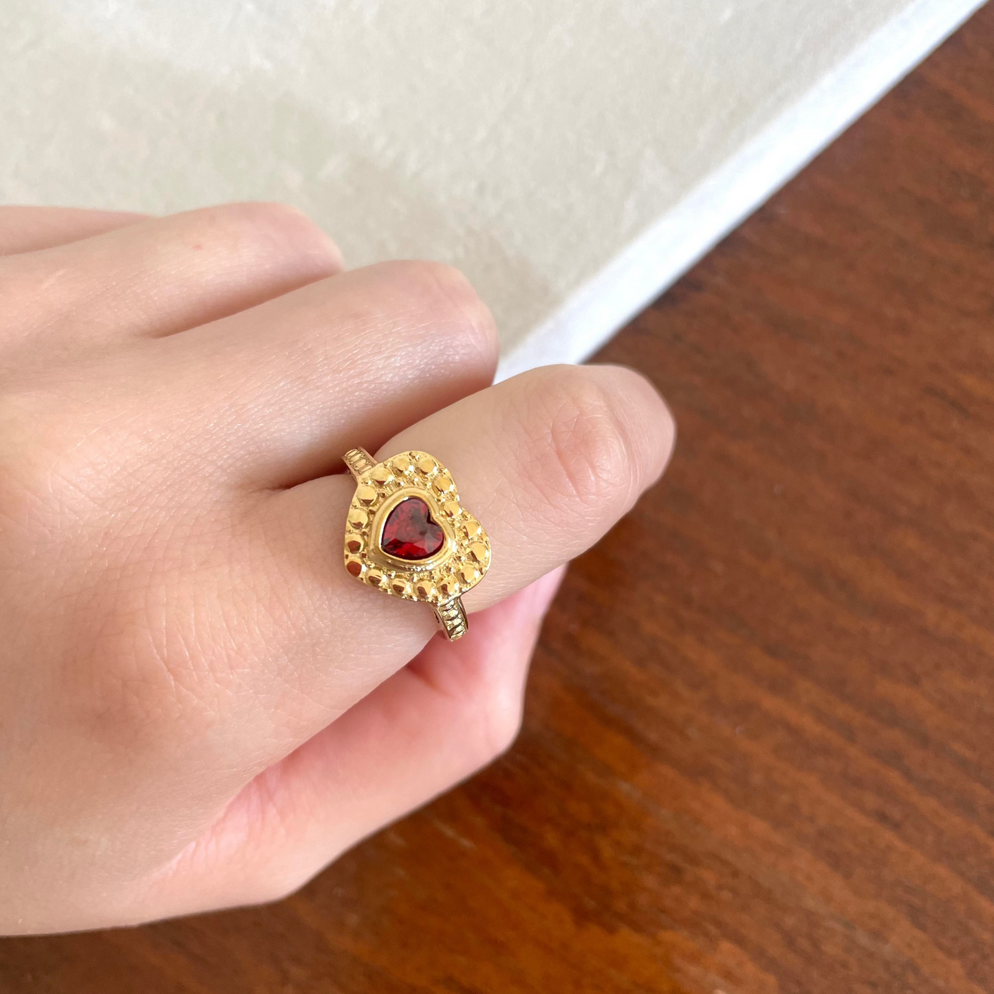 Red heart ring