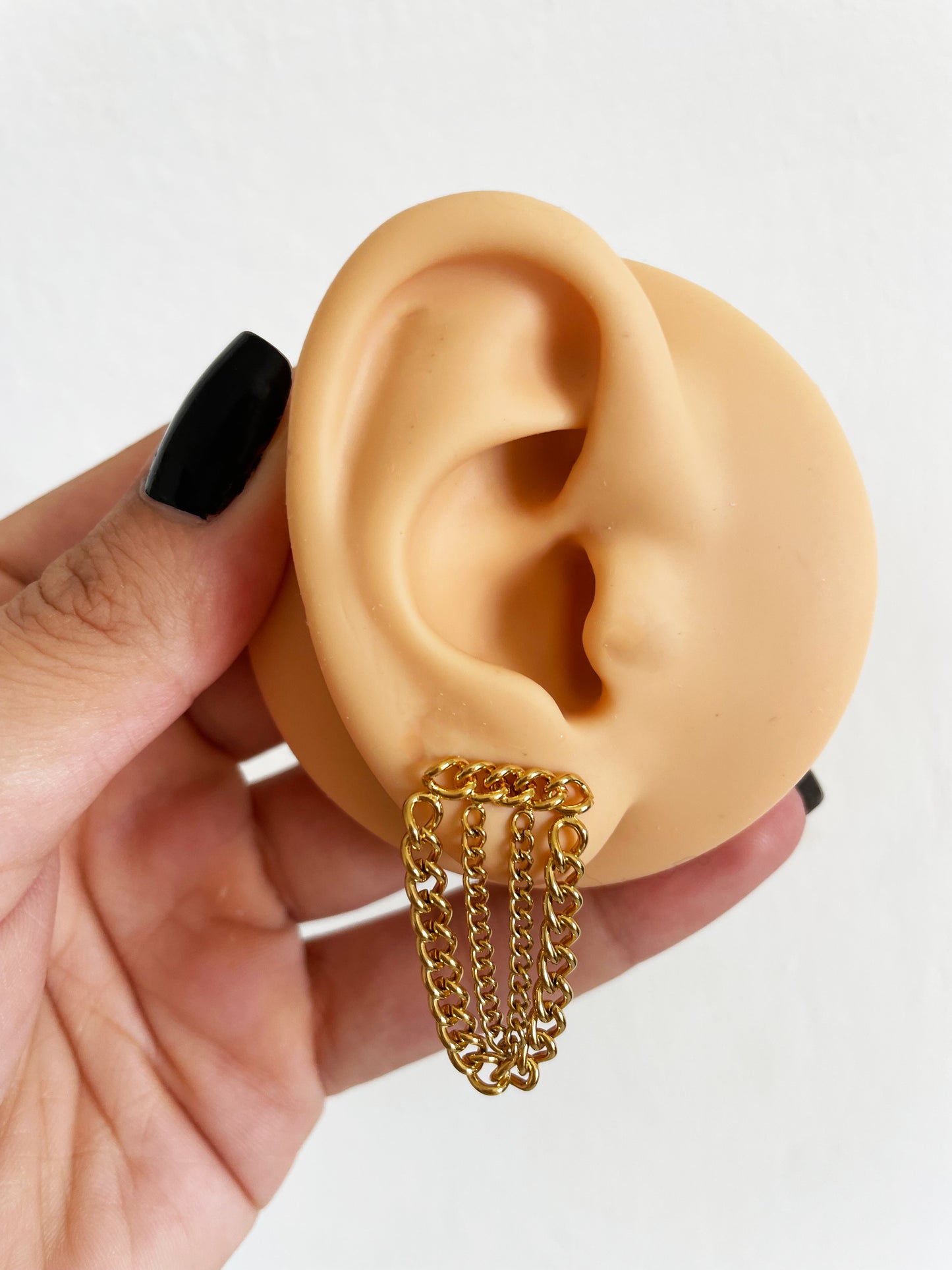 Triple chain earrings