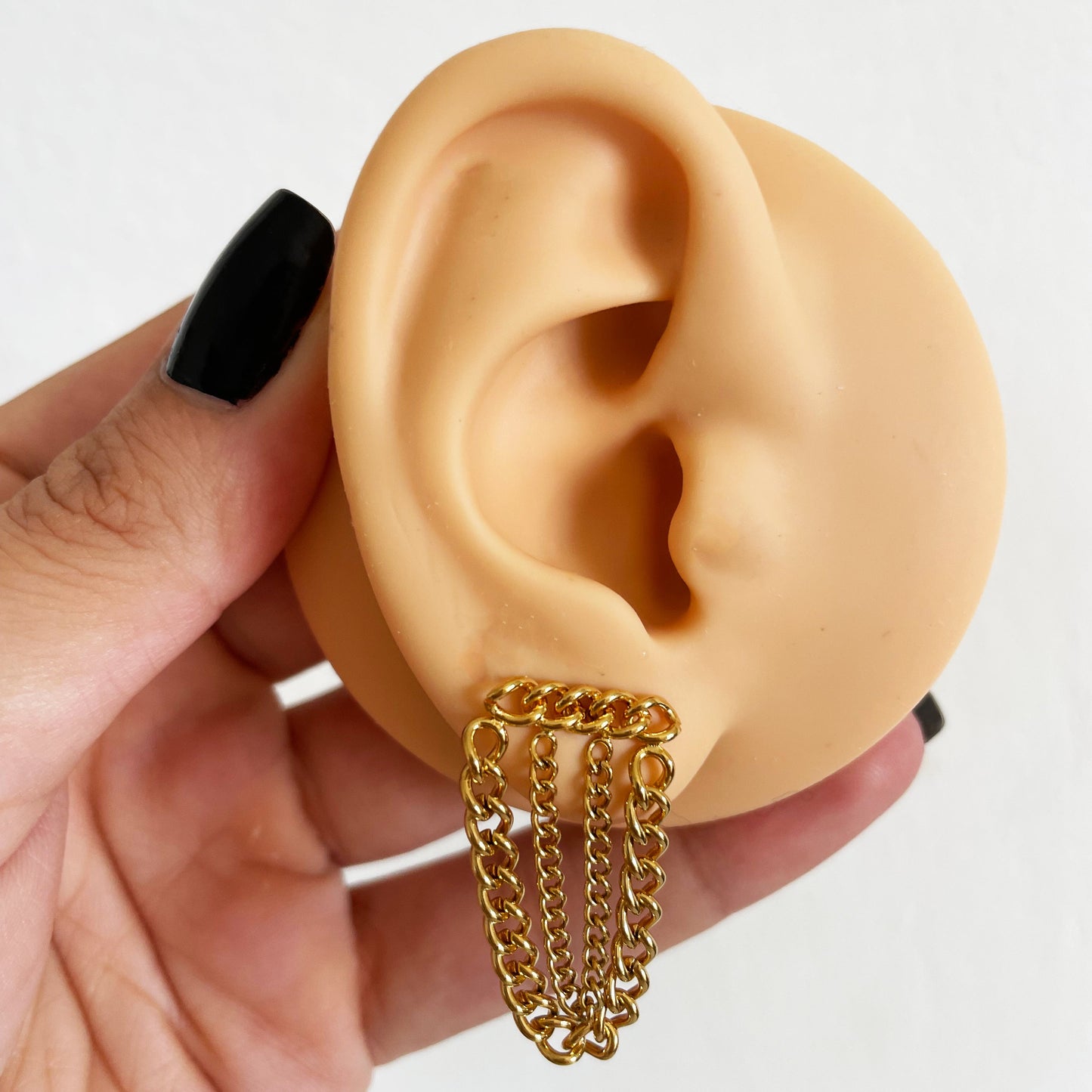 Triple chain earrings