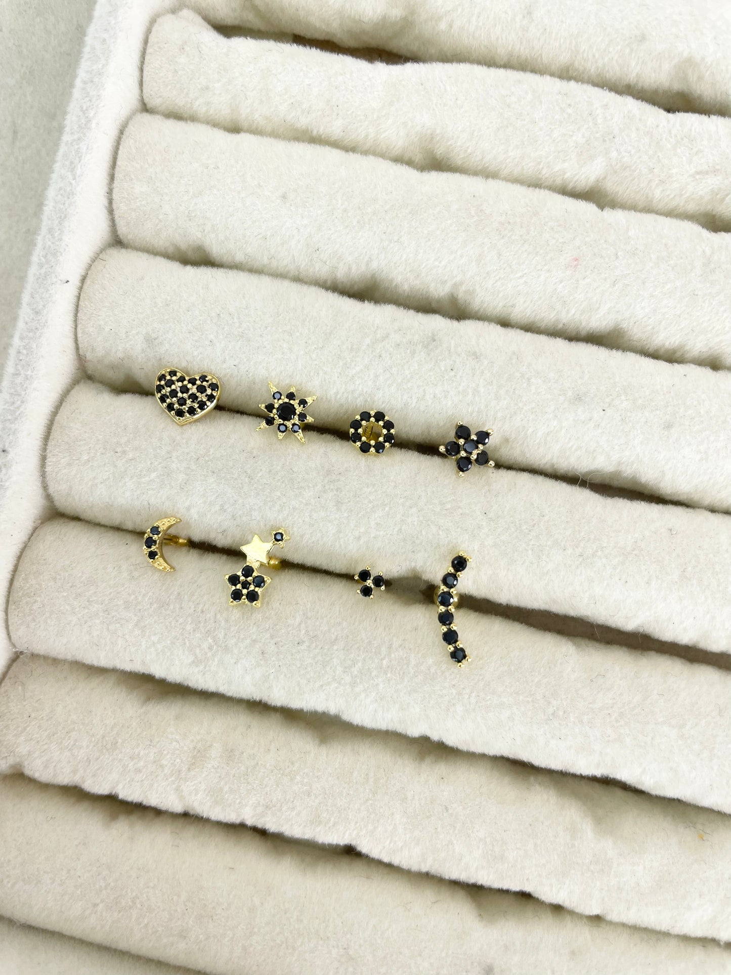 Black zircon ear piercing