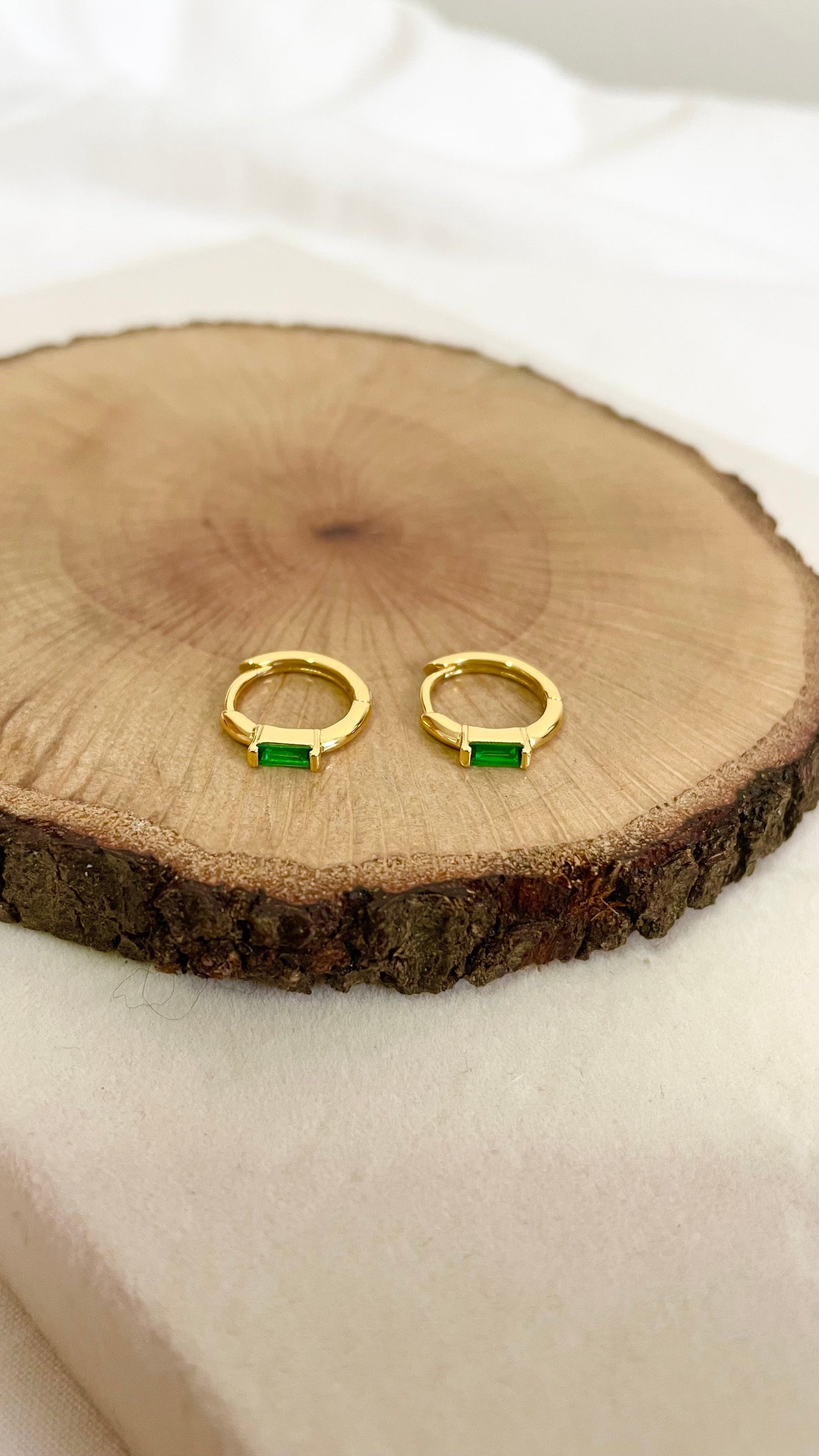 Malachite mini hoops