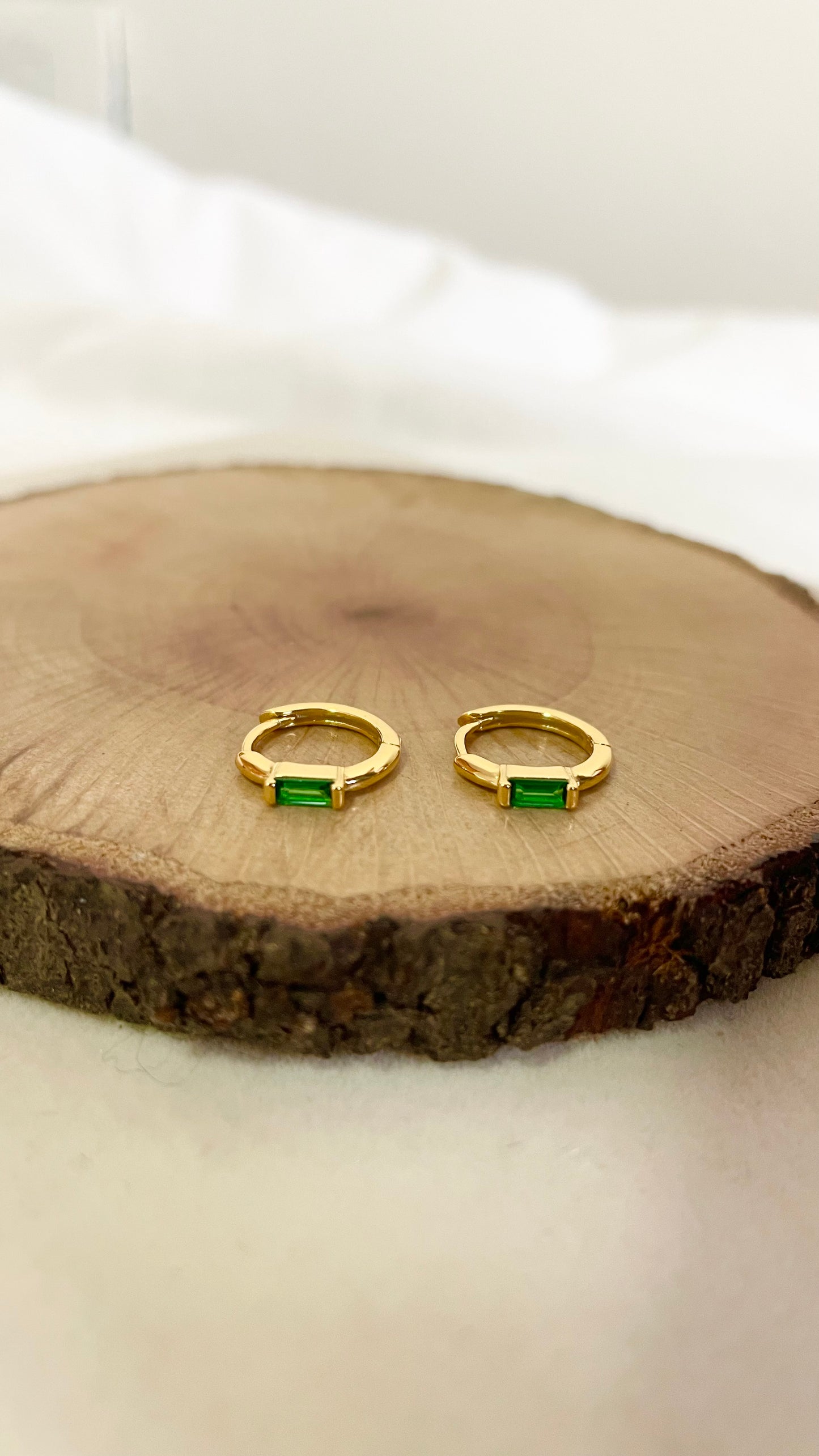 Malachite mini hoops