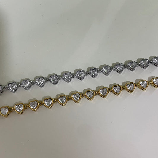 Heart Tennis Bracelet
