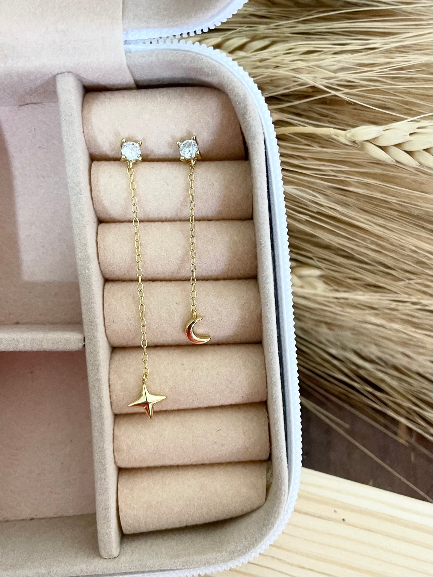 Star and Moon Earrings